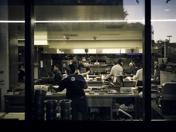 People working in restaurant