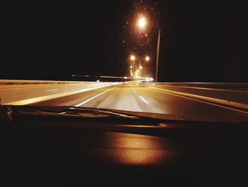 Light trails on street at night