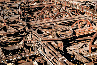 Full frame shot of old abandoned factory