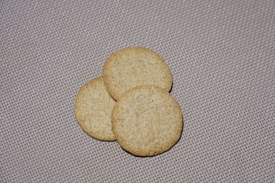 High angle view of cookies