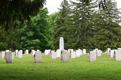 View of cemetery against sky