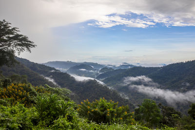 Scenic view of mountains against sky