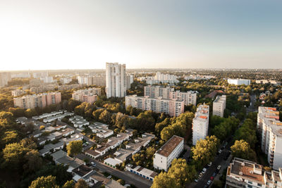 High angle view of cityscape