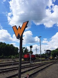 Railroad tracks against sky