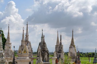 Panoramic view of temple building against sky