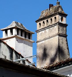 Low angle view of building against clear sky