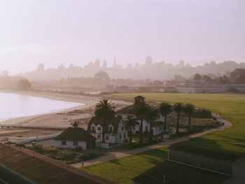 View of river in city