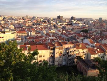 High angle shot of cityscape