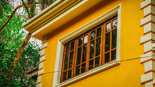 Low angle view of yellow building