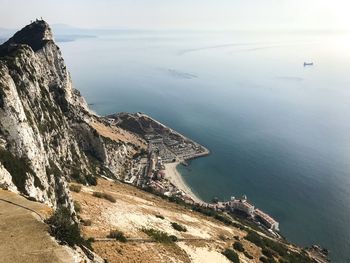 High angle view of sea against sky