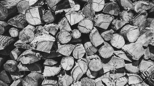 Full frame shot of logs