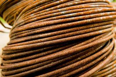 Close-up of stack of firewood