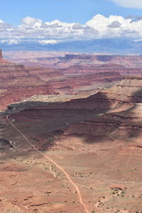 Aerial view of landscape against cloudy sky