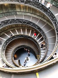 High angle view of spiral staircase of building