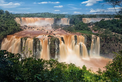 Scenic view of waterfall