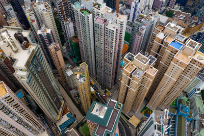 Aerial view of buildings in city