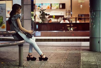 Young woman looking away