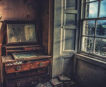 Close-up of abandoned door