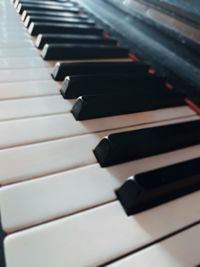 Close-up of piano keys