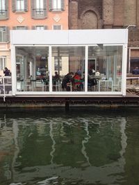 Reflection of buildings in water