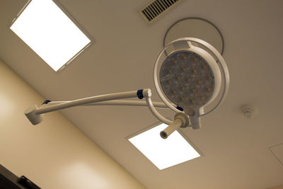 Low angle view of electric lamp