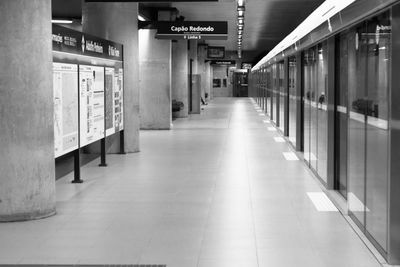 Illuminated subway station