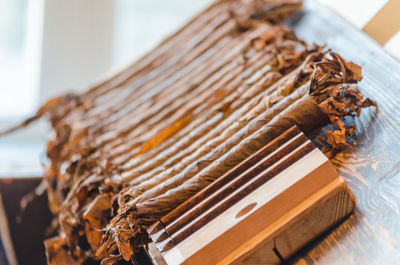 Close-up of food on table