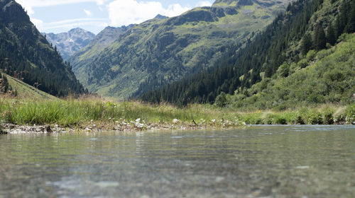 Scenic view of lake and mountains