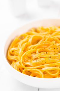 High angle view of noodles in plate