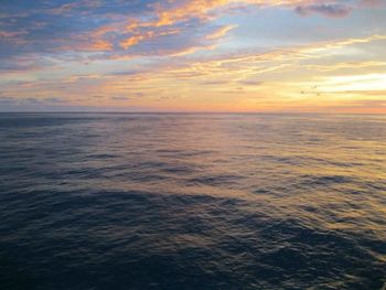 Scenic view of sea at sunset