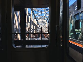 Train seen through window