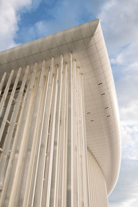 Low angle view of modern building against sky