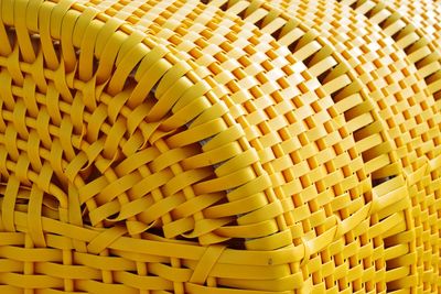 Full frame shot of yellow wicker basket