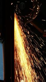 Close-up of illuminated light at night