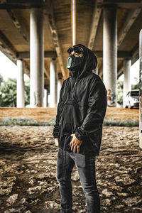 Rear view of man standing in park