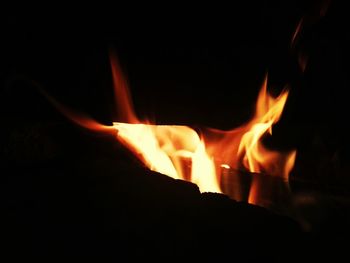 Close-up of bonfire at night