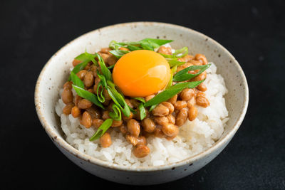 Close-up of food in bowl on table