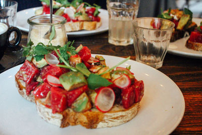 Close-up of served food