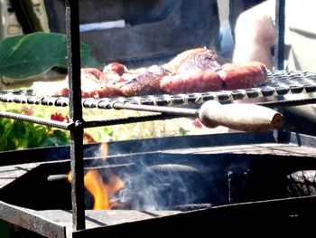Close-up view of food in the dark