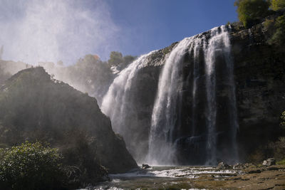 Scenic view of waterfall