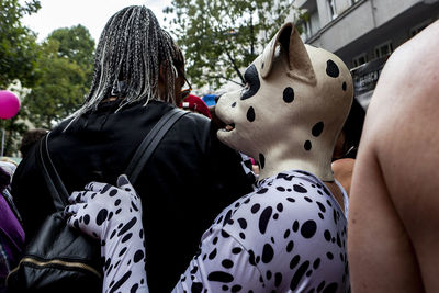 Close-up of people in costume