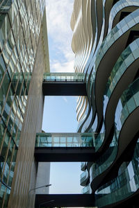 Low angle view of modern building against sky