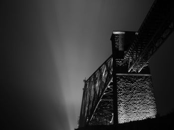 Low angle view of bridge against clear sky