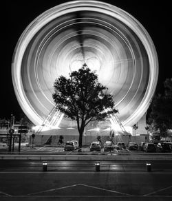 View of city street at night