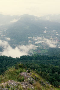 High angle view of landscape against sky