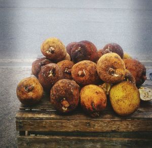 Food on wooden table