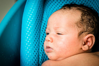 Close-up portrait of cute baby girl