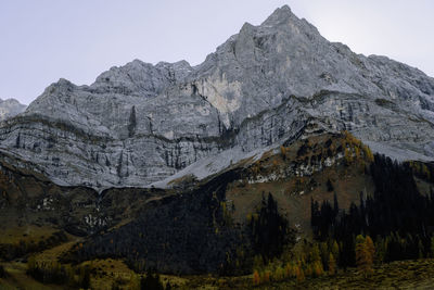 Scenic view of mountains against clear sky. ahonrboden in autumn, tirol, austria