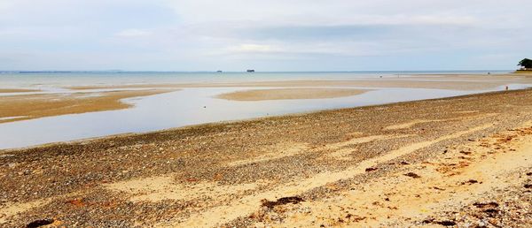 Scenic view of beach against sky