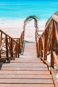 Boardwalk leading towards sea